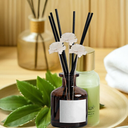 10Pièces Bâtons Rotin Aromathérapie Pour Diffuseur Maison Beige 2