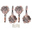 4Ensembles Supports Rideaux Marron Motif De Rose 1