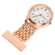 1Pc Nurse Pocket Watch Golden Zinc Alloy Clip-on Hanging Brooch Watch