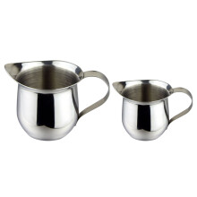2Pcs Stainless Steel Coffee Milk Jug Silver Bar Home Frothing Pitcher
