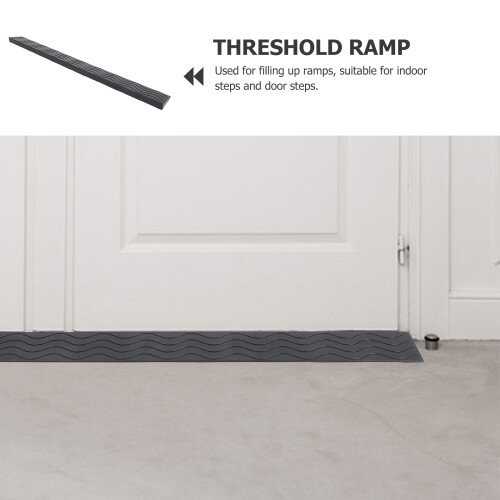 Black ABS Anti-Slip Home Step Mat for Small Thresholds and Ramps 1 Pc 2