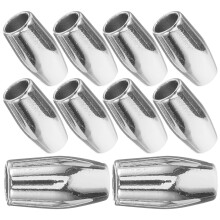 10Pcs Silver Metal Cord Stoppers for Shoes, Hoodies and Outdoor Use