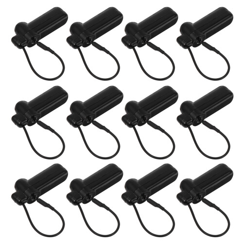 12Pcs Plastic Clothes Security Checkpoint Tags Black Anti-Theft Labels