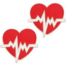 2pcs medical brooches heart ekg pin gift for doctor nurse