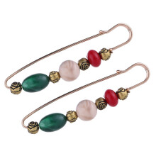 2Pcs Alloy Brooch Pins for Women Sweater Shawl Collar Clips