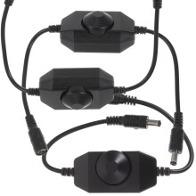 3St ABS Dimmerknop Zwart Voor LED Rope Light En Fairy Light