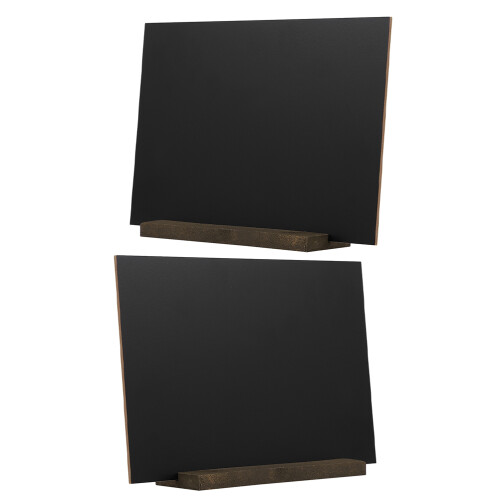 2Pcs Compact Wooden Chalkboard Menu Signs for Tabletop Message Display