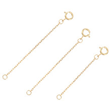 3Pcs Fine 925 Silver Extended Necklace Chain for DIY Choker Bracelets