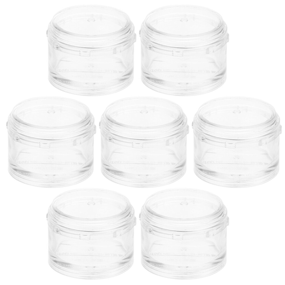 Artibetter 7Pcs Portable Round Medicine Boxes Weekly Organizer Transparent