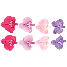 4Pairs Multi Plastic Orchid Shoe Buckles Elegant Decorative Shoe Clips