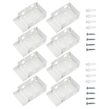 8Pcs White Metal Curtain Mounting Brackets Window Blind Holder