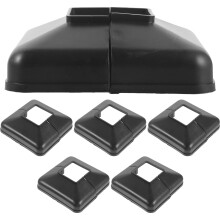 6Pièces Embouts De Poteaux En Vinyle Noir Pour Terrasse Rampes