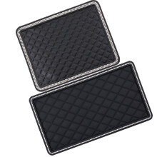 2Pcs Car Dashboard Pad Black Nonslip Mat Phone Holder with Rhinestone