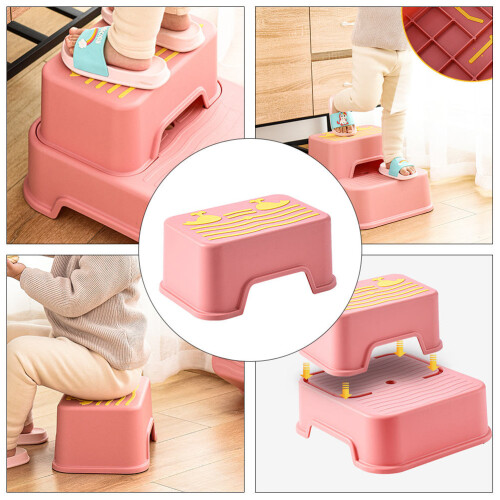 1Stk Pinker Kinderhocker PP Für Badezimmer Rutschfest Robust 2
