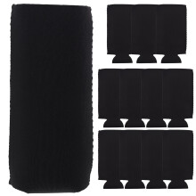 12Pcs Black Reusable Neoprene Beer Can Insulated Sleeves