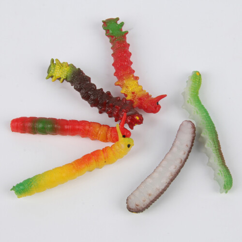 12Pièces Jouets Chenilles Simulation Plastique Multi Couleurs Enfants 2