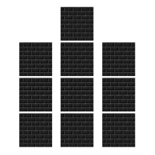 10Pcs Black PVC Self Adhesive Tile Stickers Removable Wall Decor