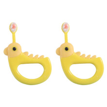 2Pcs Adorable Yellow Kids Toothbrushes Soft Bristles Non-Slip Handle
