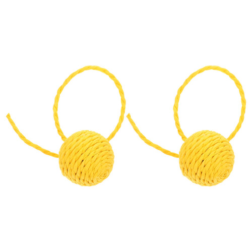 2Pcs Stylish Yellow Paper Cat Scratch Balls Replacement for Cat Trees