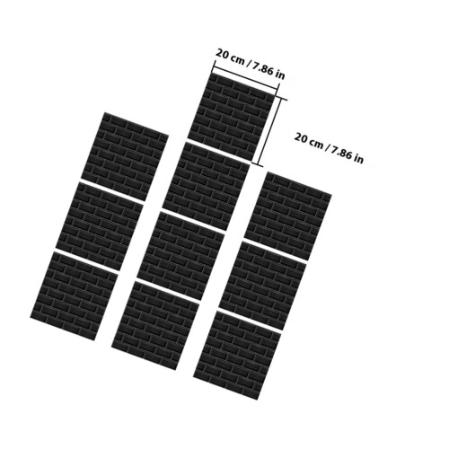 10Pcs Black PVC Self Adhesive Tile Stickers Removable Wall Decor 1