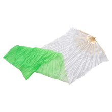 Éventail En Soie Vert Bambou Élegant Pliable Pour Danseuse