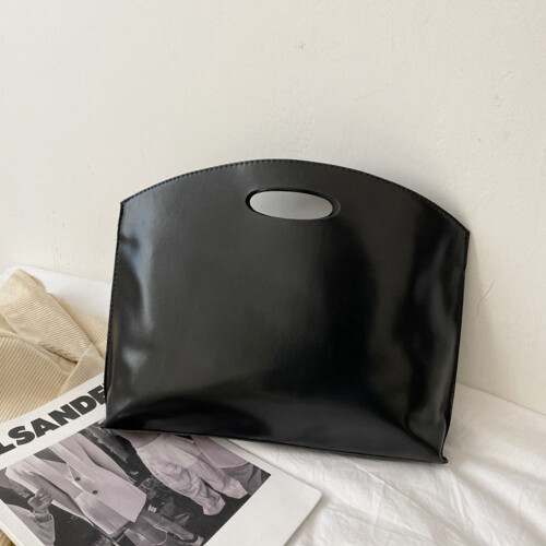 1Stk Schwarze PU Aktentasche Retro Große Kapazität 2