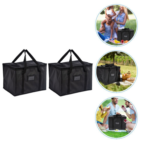 2Pièces Repas Isotherme Portable Résistant Noir 2