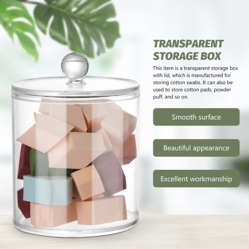 3Pièces Boîtes Transparentes Couvercles Pour Coton 2