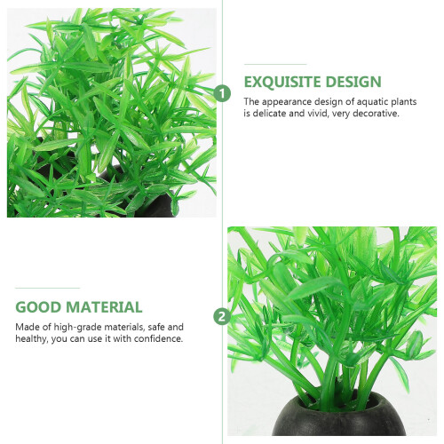 20Pièces Décorations Aquarium Plantes Vertes Entretien 2
