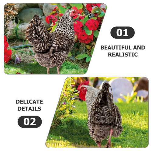 3Pièces Piquets Poule Décoration Jardin Durable Colorée 2