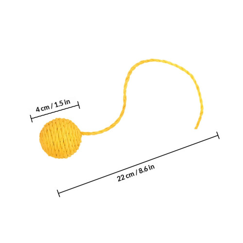 2Pcs Stylish Yellow Paper Cat Scratch Balls Replacement for Cat Trees 1