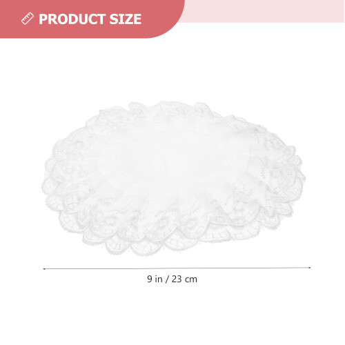 4Pièces Colliers Bouquet De En Dentelle Blanche Polyester 1