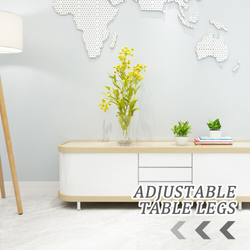 2Pièces Pieds De Fauteuil Blancs Réglables Acier Pour Maison 2