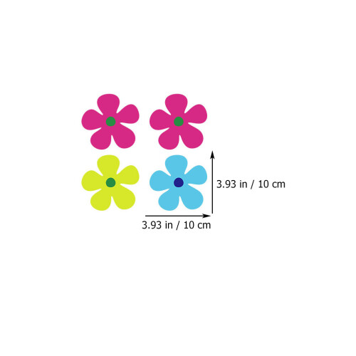 24Pièces Stickers Marguerite Décor PVC Coloré 1