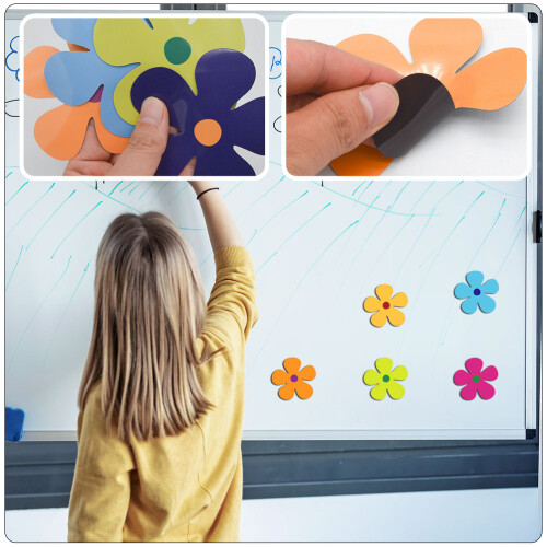 24Pièces Stickers Marguerite Décor PVC Coloré 2