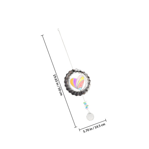 Mobile Vent Reflet Cristal Cœur Suspendu Design Jardin 1