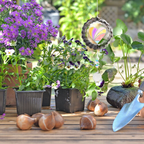 Mobile Vent Reflet Cristal Cœur Suspendu Design Jardin 2