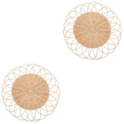 2Pièces Ensembles De Dessous De Verre Rustiques Beige En Matériau 2