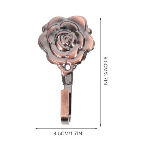 4Ensembles Supports Rideaux Marron Motif De Rose 1