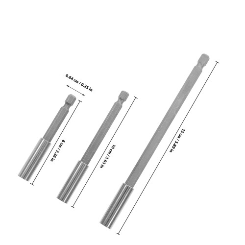 3Pièces Barre Rallonge Acier Magnétique Argent 1