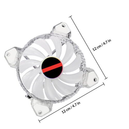 1Set White ABS Rgb Lighting Computer Case Fan Cooling Cooler 1
