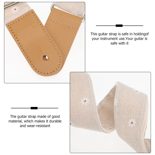 Adjustable Cotton Linen Guitar Belt Practical Guitar Accessory 2
