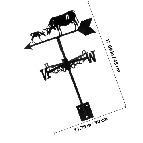 1Ensemble Indicateur De Direction Vent En Fer Noir Pour Jardin 1