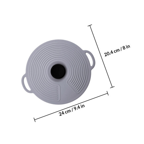 Stretchable Grey Silicone Bowl Pot Lids Microwave Food Covers 1