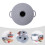 Stretchable Grey Silicone Bowl Pot Lids Microwave Food Covers 5