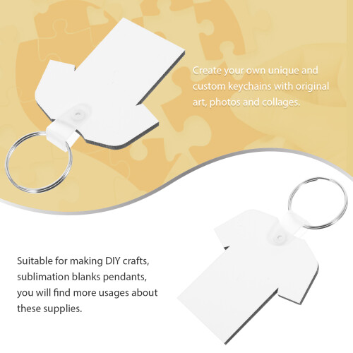 40Pièces Porte-Clés À Décorer Mdf Pour Bricolage Sublimation 2