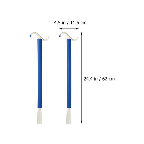 2Pcs Compact ABS Dressing Sticks Two-in-One Shoe Lifters for Disabled 1