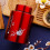 Red Multi-Function Stainless Steel Tea Canister Decorative Storage 3