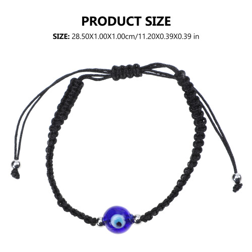 2Pcs Adjustable Black Evil Eye Braided Bracelet Woven Gift for Couples 1