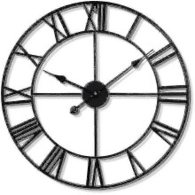 (50cm) Large Metal Wall Clocks Silent Non Ticking Vintage Style Wall Clock With Roman Numerals For Room Hotel Decor Gift - Ri